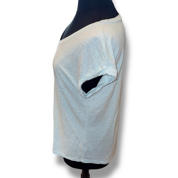 TALBOTS DROP SHOULDER V-NECK TEE - Plus 1X Seaside Blue - Picture 3 of 12